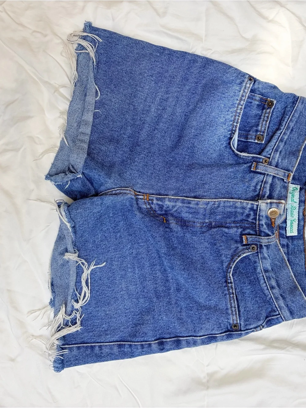 Italian Vintage Casucci High-Rise Blue Denim Cutoff Shorts - Picture 5 of 8